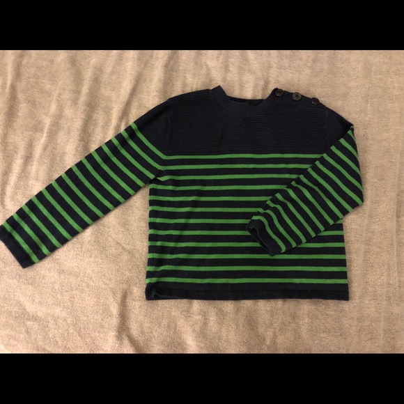 Forever21 Navy and green crop top - Picture 1 of 5